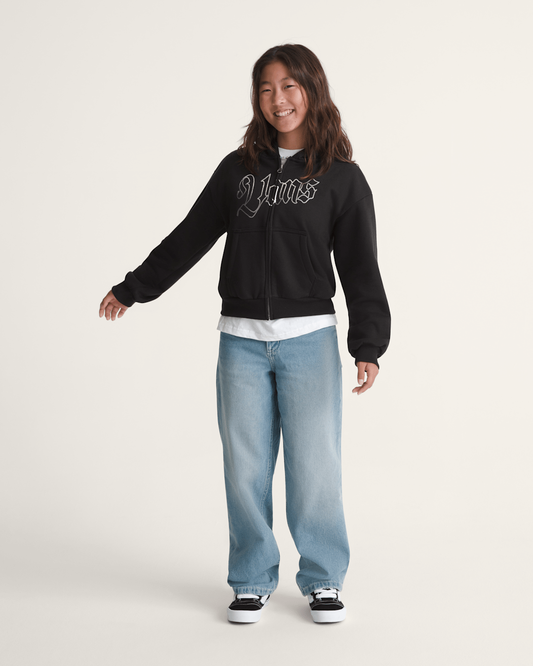 Kids Shining Zip Hoodie in Black | Vans online