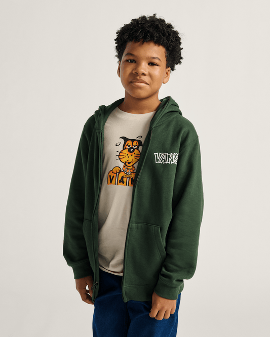 Kids Classified Zip Hoodie in Dried Kelp Green | Vans outlet