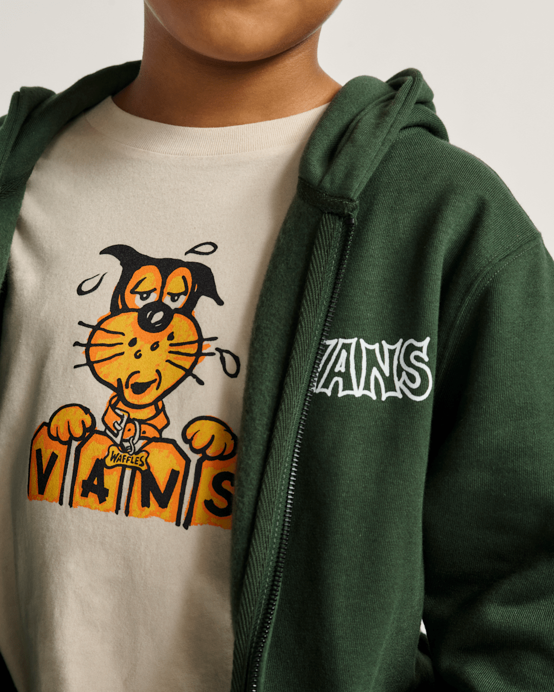 Kids Classified Zip Hoodie in Dried Kelp Green | Vans outlet