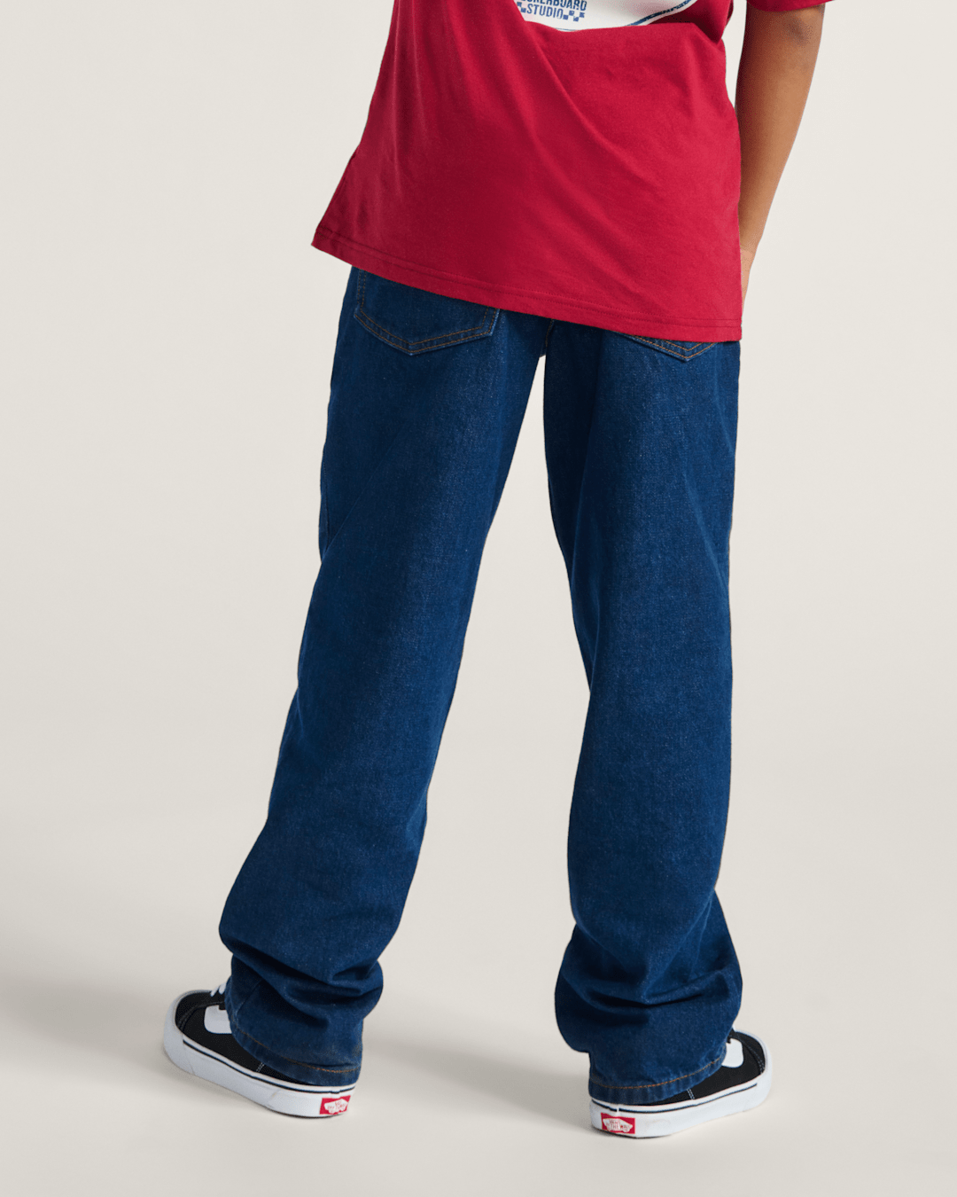 Kids Check-5 Loose Denim Pants in Midnight Blue | Vans online