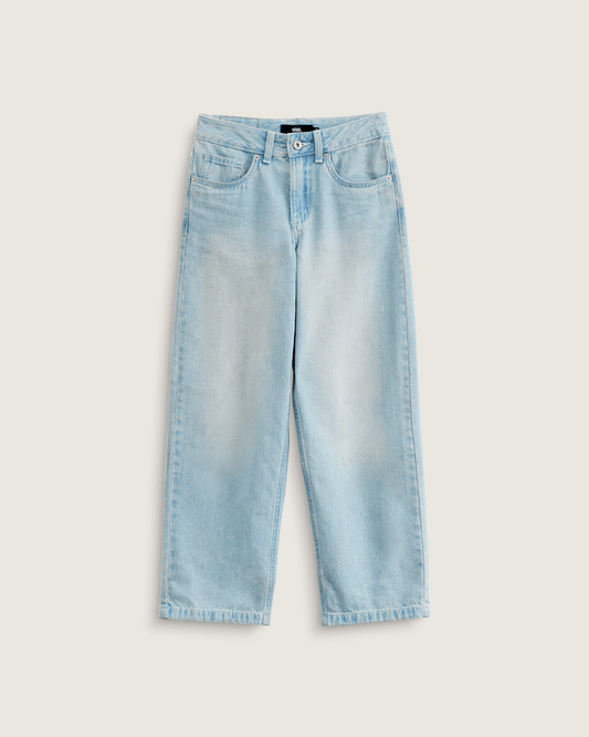 Kids Sirelle Denim Puddle Pants in Light Stonewash Blue | Vans outlet