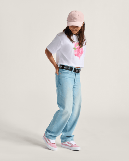 Kids Sirelle Denim Puddle Pants in Light Stonewash Blue | Vans outlet