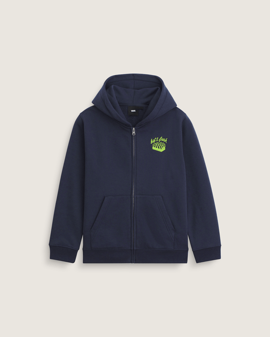 Kids Hot and Fresh Full Zip Sweatshirt in Parisian Night Blue | Vans on sale
