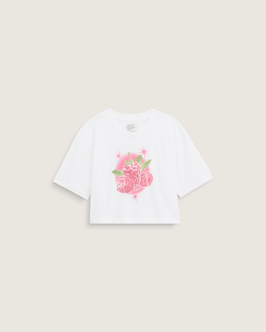 Kids Star Berries Crop T-Shirt in White | Vans online