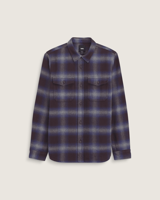 Kids Bixby Plaid Flannel Shirt in Dark Port Red / Pewter Heather Grey | Vans outlet