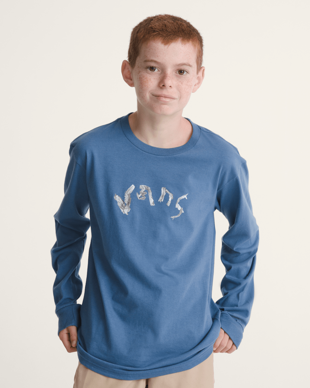 Kids Ideas 66 Long Sleeve T-Shirt in True Navy Blue | Vans discount
