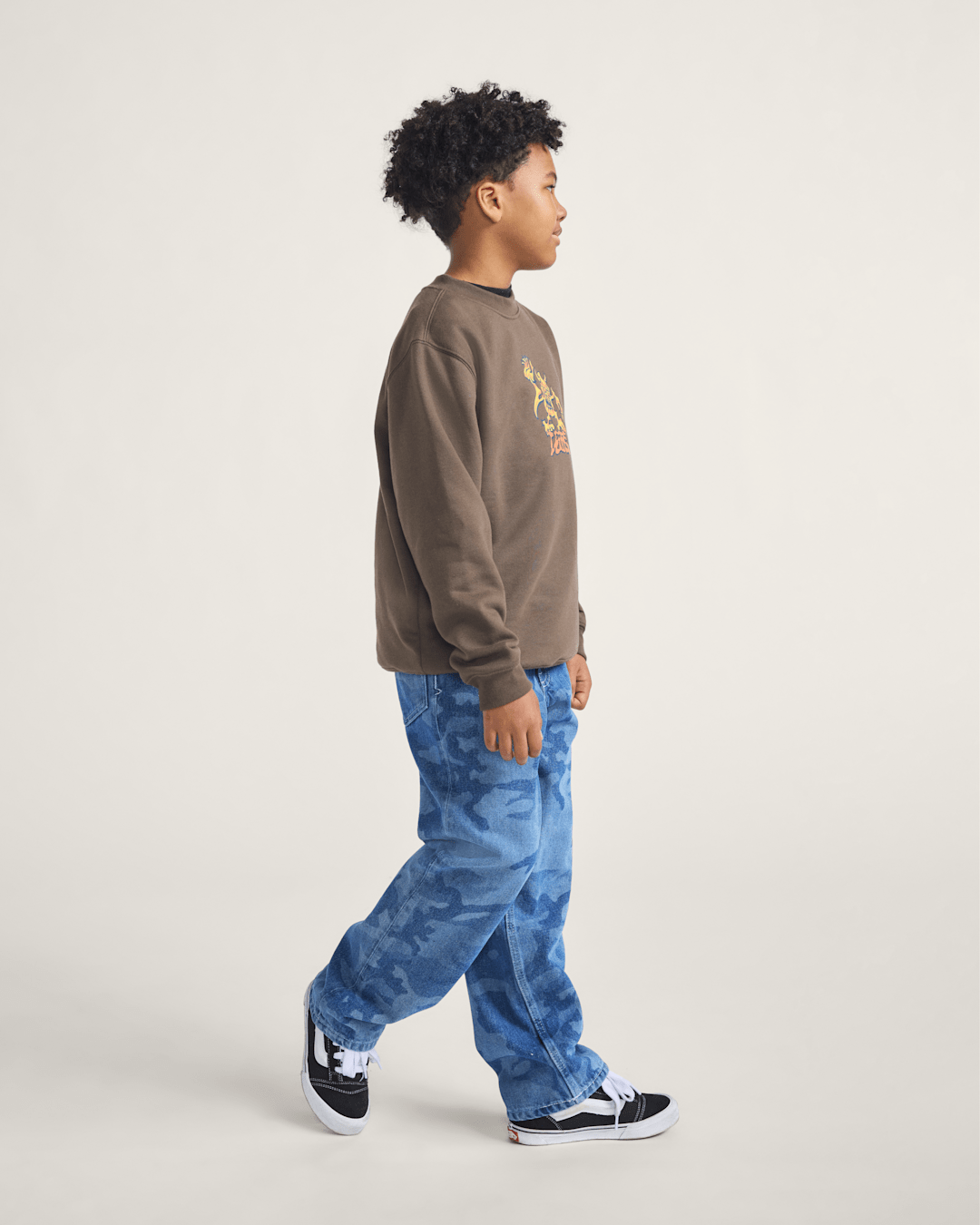 Kids Goblin Step Crew Sweatshirt in Coal Brown | Vans sale
