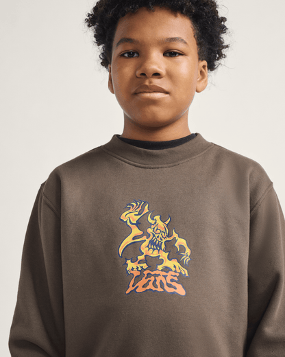 Kids Goblin Step Crew Sweatshirt in Coal Brown | Vans sale