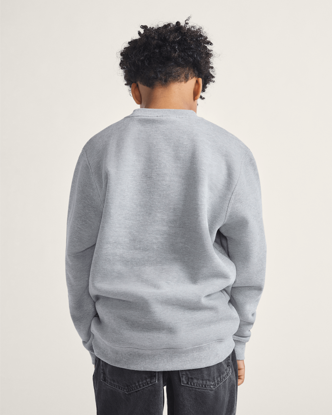 Kids Star Checker Crew Sweatshirt in Cement Heather Grey | Vans discount