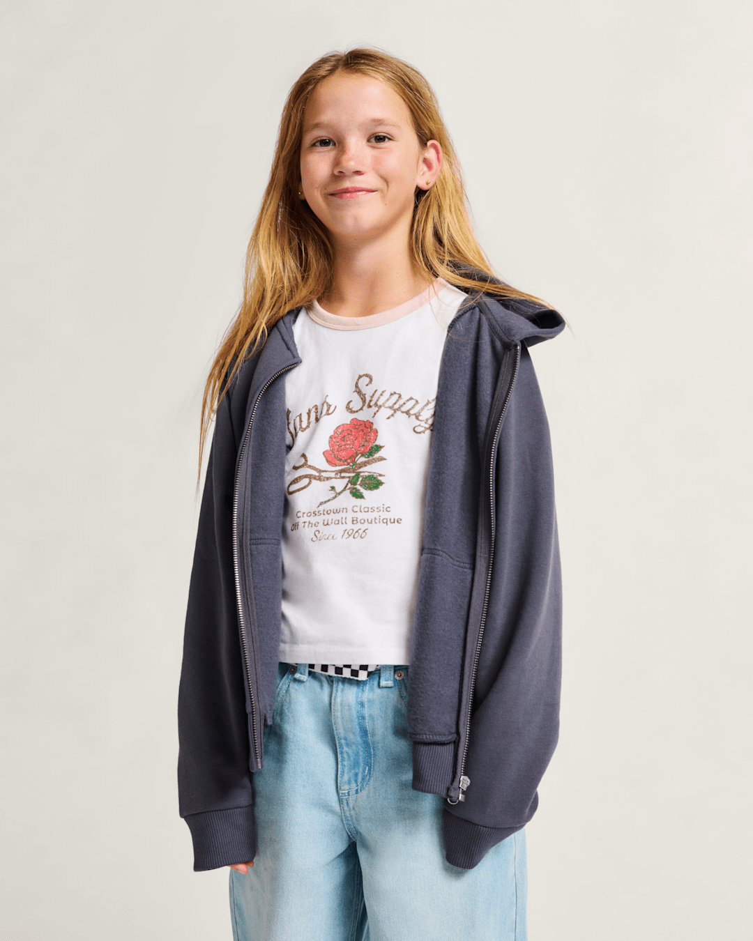 Kids Greatest Hits Zip Hoodie in Asphalt Grey | Vans discount