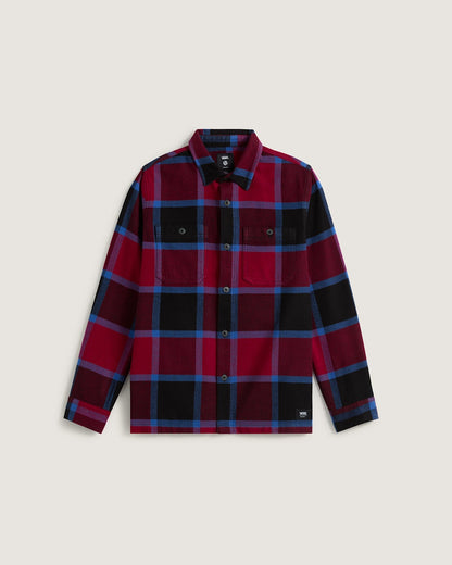 Kids Larkspur Plaid Flannel Shirt in Bordeaux Red / Black | Vans online