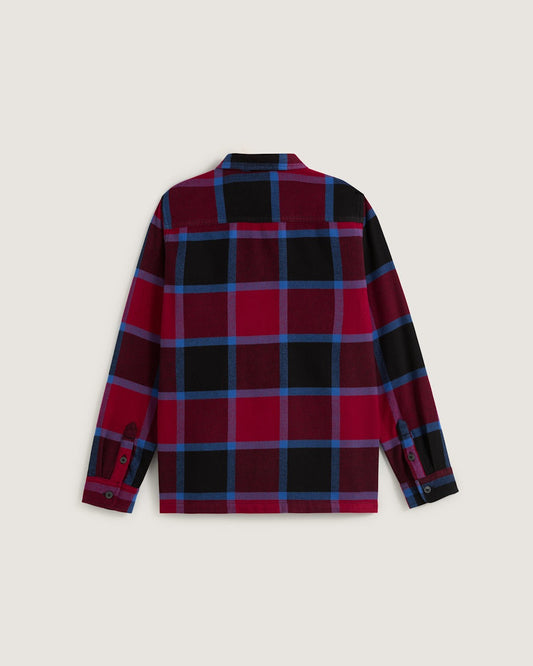 Kids Larkspur Plaid Flannel Shirt in Bordeaux Red / Black | Vans online