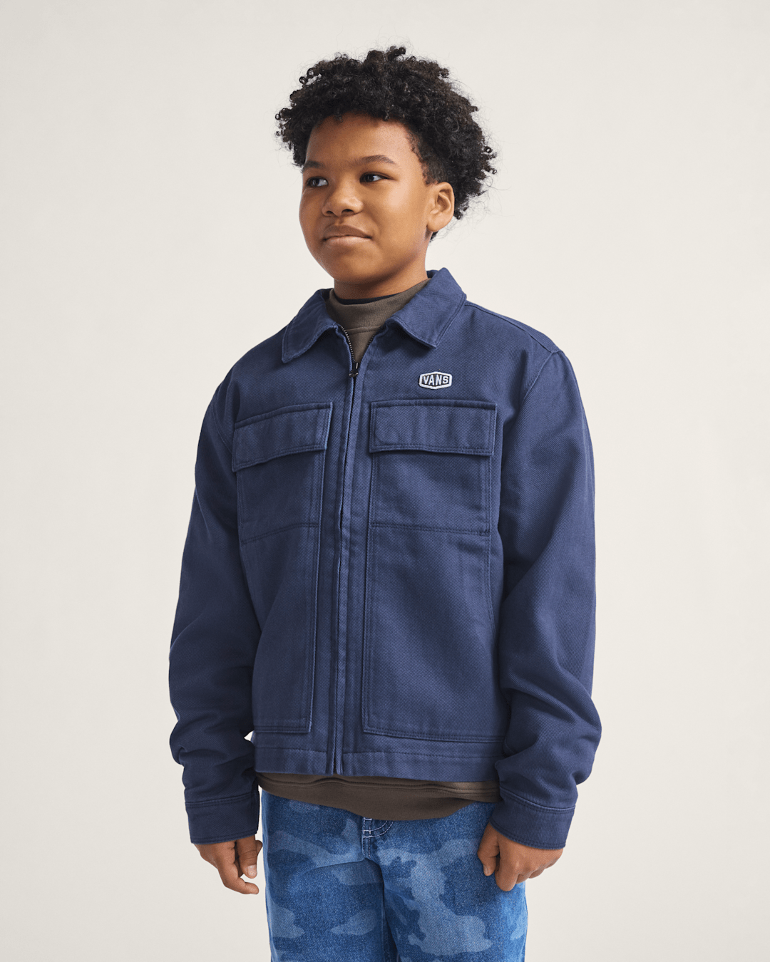 Kids Mcavoy Zip Station Jacket in Parisian Night Blue | Vans on sale