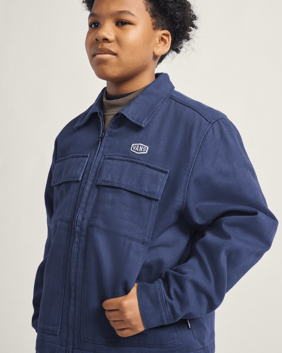 Kids Mcavoy Zip Station Jacket in Parisian Night Blue | Vans on sale