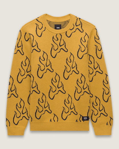 Kids Blaze Crew Sweater in Harvest Gold Yellow | Vans discount