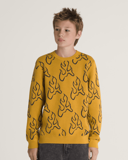 Kids Blaze Crew Sweater in Harvest Gold Yellow | Vans discount