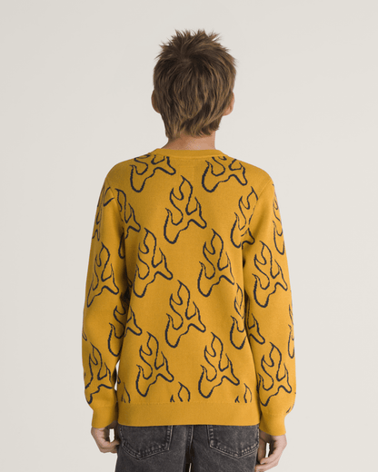 Kids Blaze Crew Sweater in Harvest Gold Yellow | Vans discount