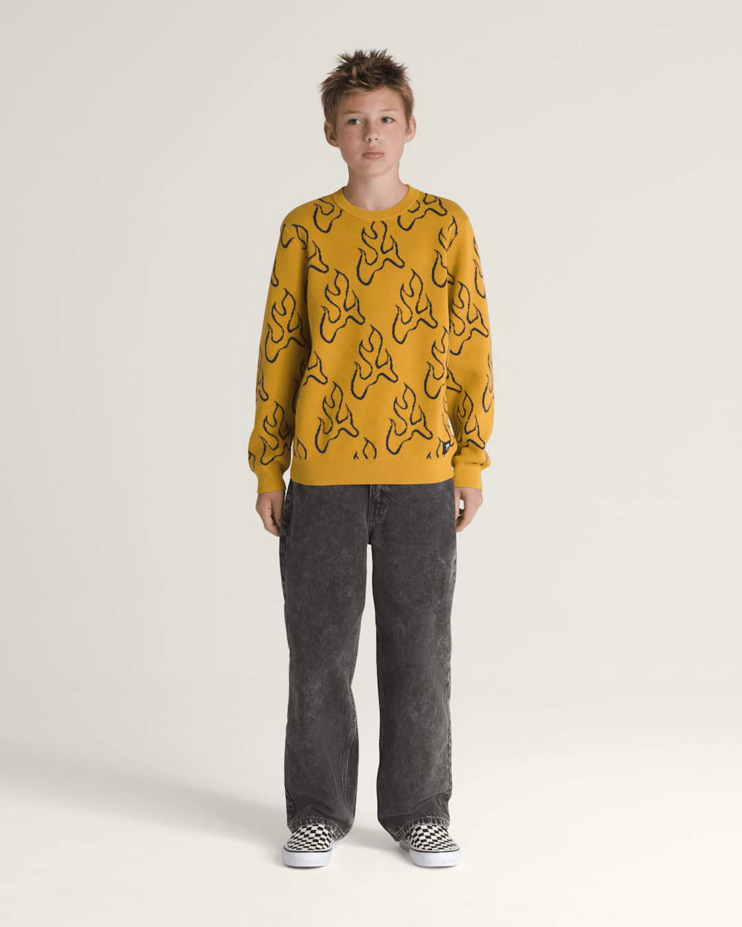 Kids Blaze Crew Sweater in Harvest Gold Yellow | Vans discount