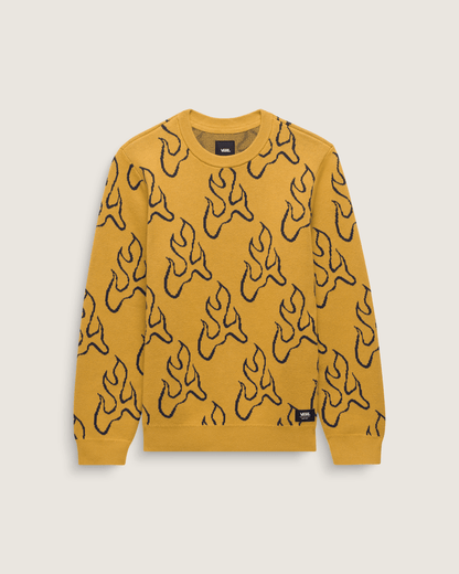 Kids Blaze Crew Sweater in Harvest Gold Yellow | Vans discount