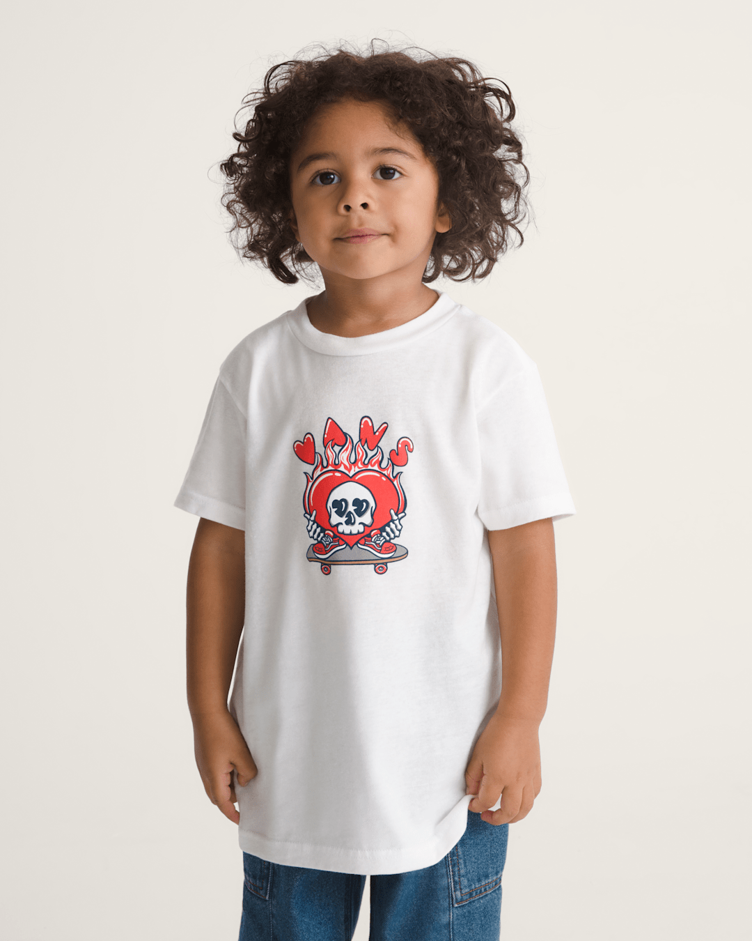 Little Kids Wheely Love Vans T-Shirt in White | Vans online