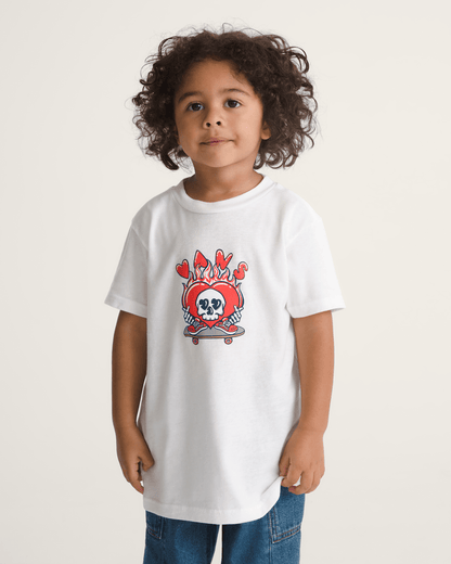 Little Kids Wheely Love Vans T-Shirt in White | Vans online