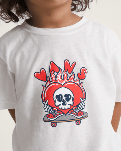 Little Kids Wheely Love Vans T-Shirt in White | Vans online
