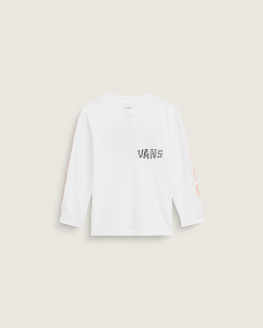 Little Kids Racing Flames Long Sleeve T-Shirt in White | Vans near me