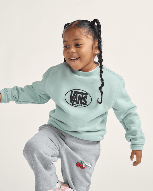 Little Kids Classic Oval Crew Sweatshirt in Grey Olive Green | Vans on sale