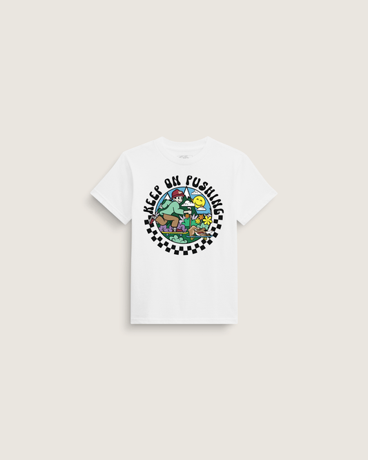 Little Kids Keep on Pushing T-Shirt in White | Vans online
