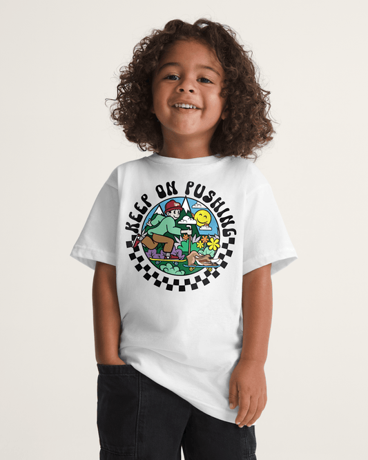 Little Kids Keep on Pushing T-Shirt in White | Vans online