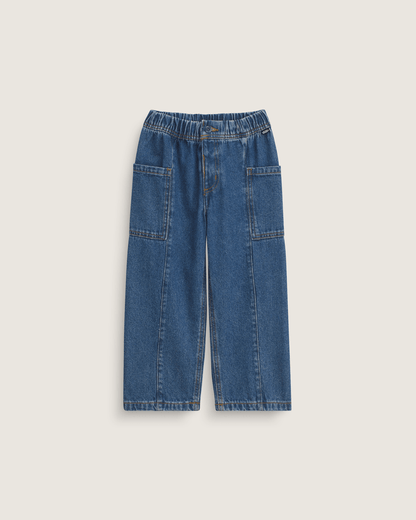 Little Kids Naithin 2.0 Elastic Waist Denim Pants in Vintage Indigo Blue | Vans on sale