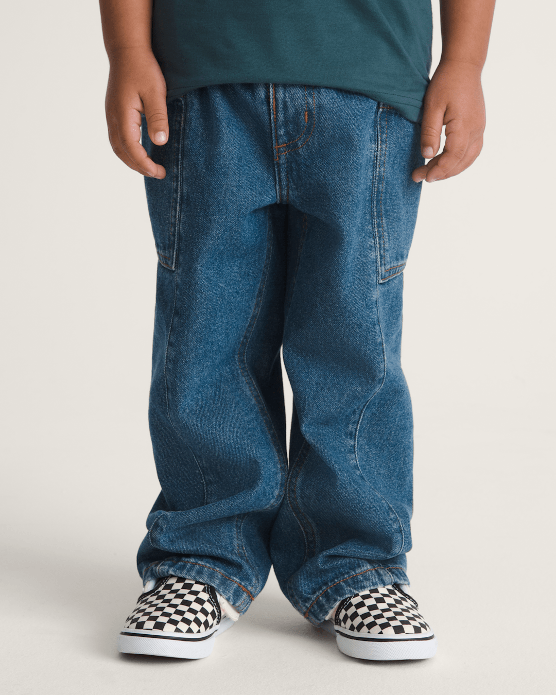 Little Kids Naithin 2.0 Elastic Waist Denim Pants in Vintage Indigo Blue | Vans on sale