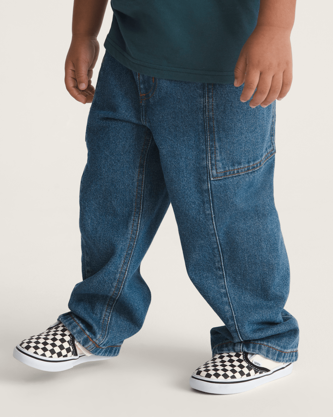 Little Kids Naithin 2.0 Elastic Waist Denim Pants in Vintage Indigo Blue | Vans on sale