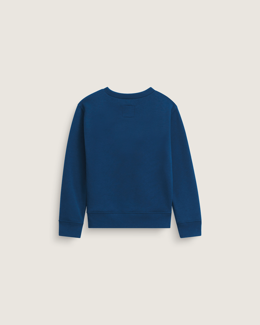 Little Kids Stretch Logo Crew Sweatshirt in Deep Indigo Blue / Flame Red | Vans online