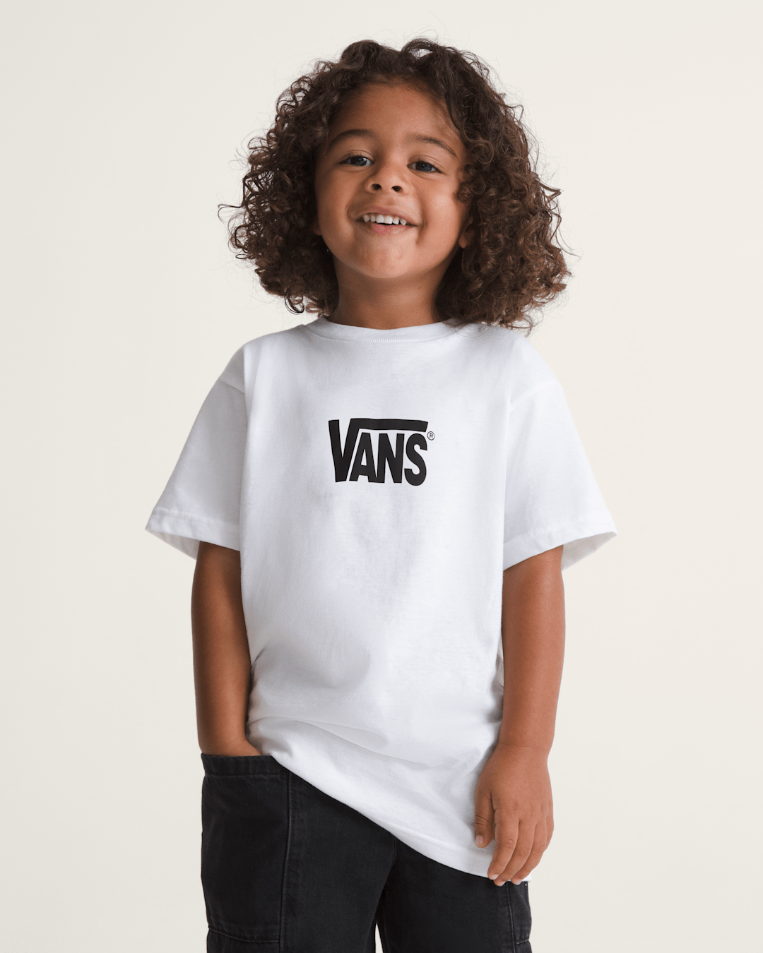 Little Kids Stretch Logo T-Shirt in White | Vans sale