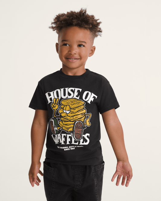 Little Kids House Of Waffles T-Shirt in Black | Vans online