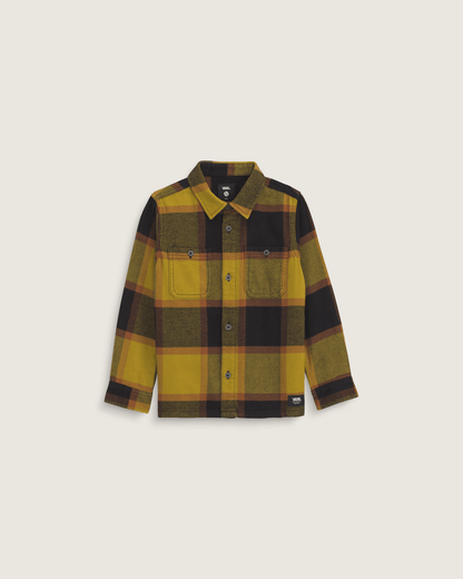 Little Kids Larkspur Plaid Flannel Shirt in Burnt Gold Yellow / Black | Vans on sale