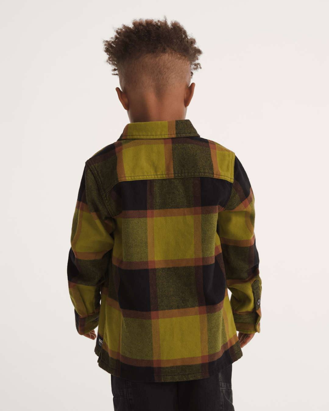Little Kids Larkspur Plaid Flannel Shirt in Burnt Gold Yellow / Black | Vans on sale