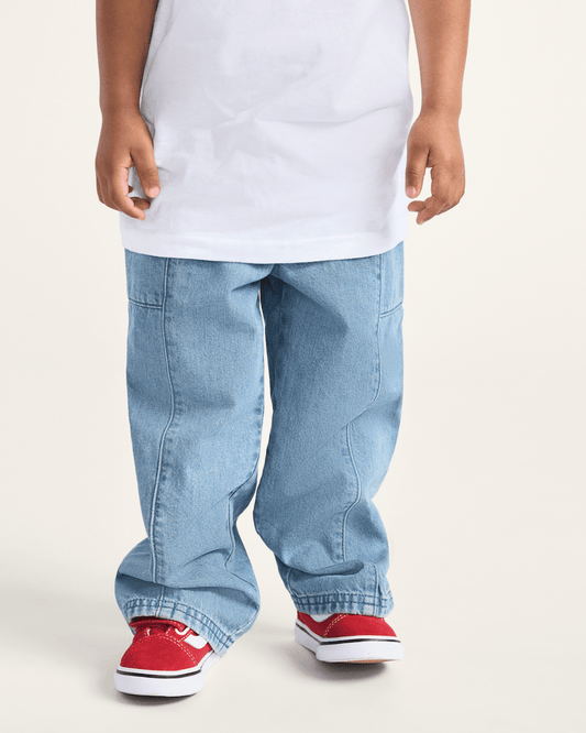 Little Kids Naithin Denim Pants in Stonewash Blue | Vans outlet