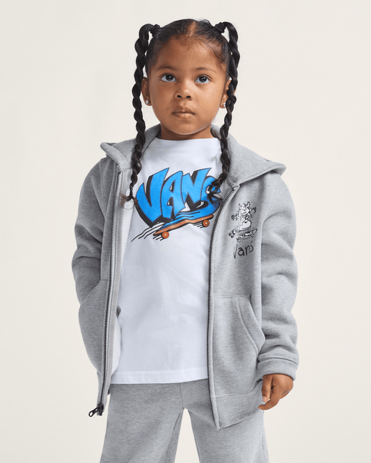 Little Kids Sk8 Posse Zip Hoodie in Cement Heather Grey | Vans near me