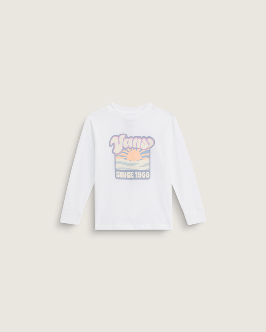 Little Kids Sun Dip Long Sleeve T-Shirt in White | Vans discount